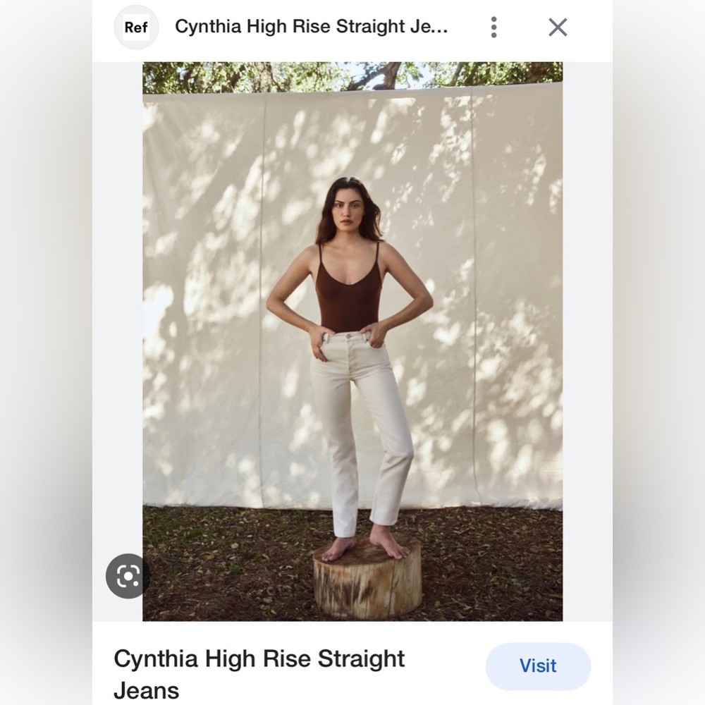 Reformation: Cynthia Jeans in color Bone